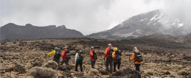 Northern Circuit maršruts ar nakšņošanu krāterī - Day 5 - Pārgājiens no Shira 2 nometnes uz Lavas torni un nokāpšana līdz Moir Hut